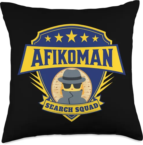 Vista 5 de Pesach Seder Matzah Gifts for Family and Friends Afikoman Search Squad Girl, Seder, divertida almohada de Pascua, 16 x 16 pulgadas, multicolor