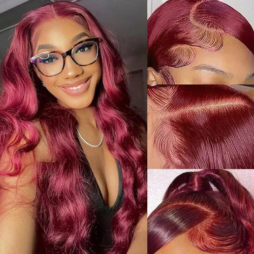 Vista 27 de Avolo Peluca de cabello humano con encaje frontal degradado de 22 pulgadas, prearrancado, 13x4, ondulado, encaje frontal, pelucas de cabello humano