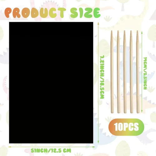 Vista 2 de Gersoniel Juego de 60 piezas de papel para rascar para adultos, kit de rascador de 7.2 x 5 pulgadas, papel negro para rascar, suministros de arte