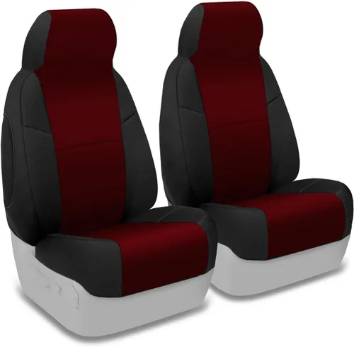 Vista 13 de Coverking Funda de asiento de cubo manual 50/50 de ajuste personalizado para modelos seleccionados de Nissan Frontier - Neosupreme Solid (negro)