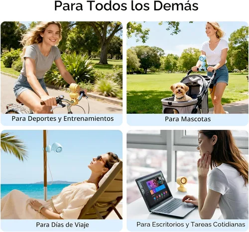 Vista 7 de JISULIFE Ventilador de clip 2026: pequeño y elegante con enfriamiento de 38 Azul
