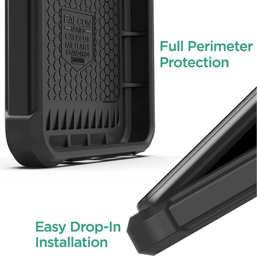 Vista 4 de Encased Combo de cinturón 2 en 1 para Moto G Stylus 5G 2022 con funda de clip para teléfono y protector de pantalla (negro)