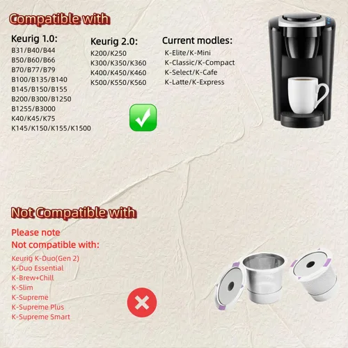 Vista 3 de Filtro de café reutilizable de alta calidad, cápsulas de café reutilizables de acero inoxidable K Cups compatibles con cafetera Keurig 1.0 y 2.0