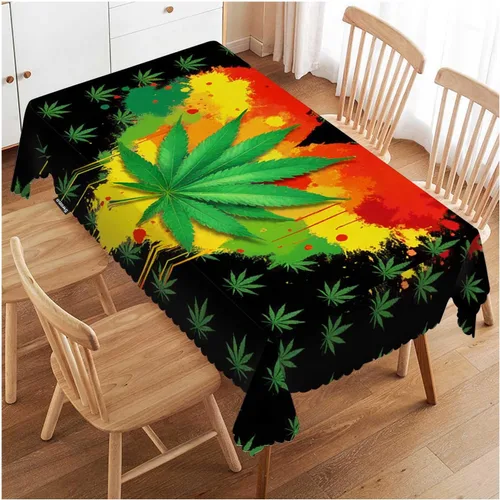 Vista 10 de Swono - Mantel rectangular de bambú con diseño de luz solar y bosque de bambú - Mantel a cuadros lavable para mesa de cocina, cena de festividades