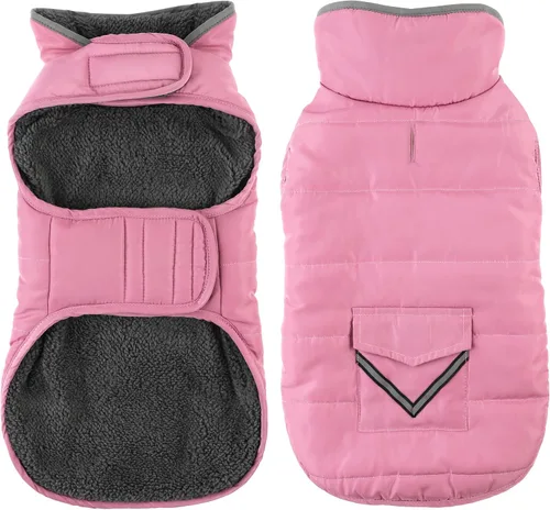Vista 8 de Petglad - Abrigo de invierno impermeable para perro con bolsillo, chaleco