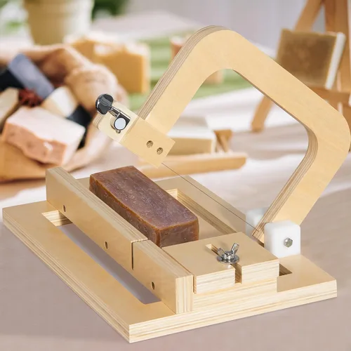 Vista 4 de Cortador de jabón profesional con alambre, herramienta de corte de madera ajustable, cortador de jabón para bricolaje, queso, mantequilla, pasteles