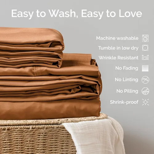 Vista 8 de Juego de sábanas de bambú de viscosa tamaño individual XL, 3 piezas, extra largas, ropa de cama refrescante para personas que duermen con calor