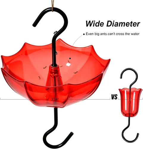 Vista 3 de Foso de hormigas para comederos de colibríes y comederos de orientola, paquete de 2 unidades de 5 onzas x 2 unidades, color rojo, protector