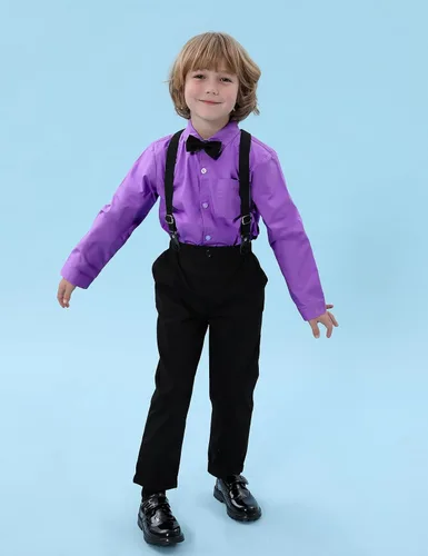 Vista 58 de A&J DESIGN Conjunto de ropa formal para niños pequeños con tirantes y tirantes