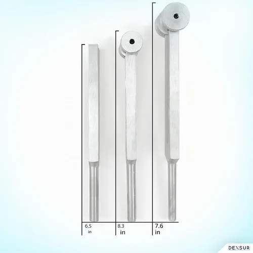 Vista 3 de SURGICAL ONLINE Diapasones sensoriales de aluminio C 128, C 256, C 512, instrumentos de diagnóstico 3 piezas