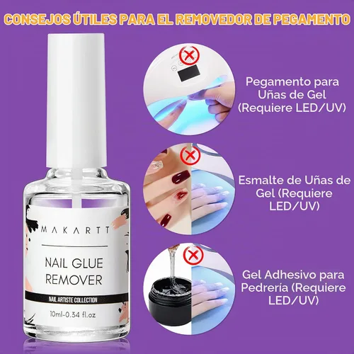 Vista 7 de Makartt Removedor de pegamento para uñas a presión: 0.3 fl oz de pegamento para puntas de uñas, uñas acrílicas, uñas postizas, removedor
