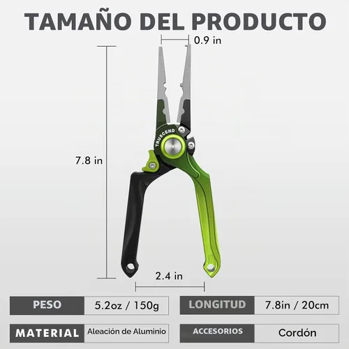 Vista 2 de TRUSCEND Alicates de Pesca Bloqueables Prácticos con Mango Ergonómico Innovador, Herramienta de Pesca Recubierta de Teflón Resistente a la Corrosión