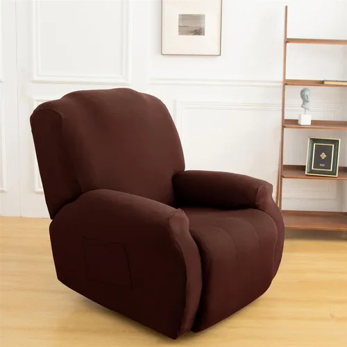 Vista 8 de LazyBoy - Funda para sillón reclinable, color liso, 4 piezas, fundas protectoras de muebles para sillón reclinable con bolsillo, funda para sofá