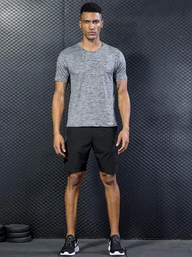 Vista 3 de Paquete de 5 camisetas de manga corta con cuello redondo y de secado rápido para hombre camisetas deportivas para correr entrenar o ir al gimnasio