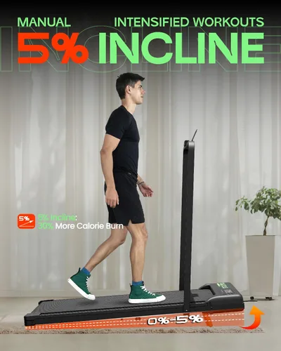 Vista 5 de Portable Walking Pad with Incline, Under Desk Walking Pad Treadmill for Home Small Office, 3.0HP 350lbs Capacity Mini Compact Walking Jogging