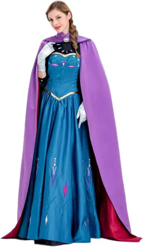 Vista 3 de Mordarli Disfraz de anime de princesa Anna con capa para adulto