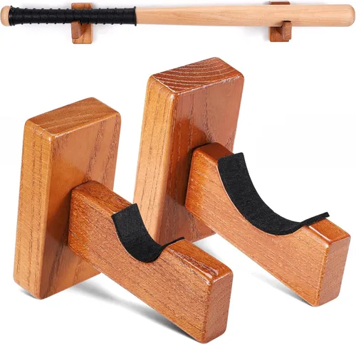 Vista 14 de TOBWOLF 2 vitrinas para bates de béisbol, soporte resistente para bates de béisbol, soporte de exhibición de bates de béisbol, estante horizontal