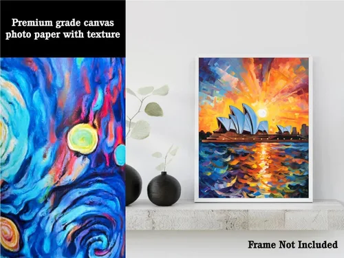 Vista 3 de Bestbuddy Pet 11X14 noche estrellada sin marco Ópera de Sydney Australia Skyline Landmark World Travel pintura al óleo impresión artística póster