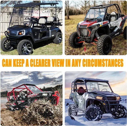 Vista 8 de Limpiaparabrisas universal para UTV y carrito de golf con brazo de limpiaparabrisas manual Diseño de metal sinterizado resistente para todo tipo