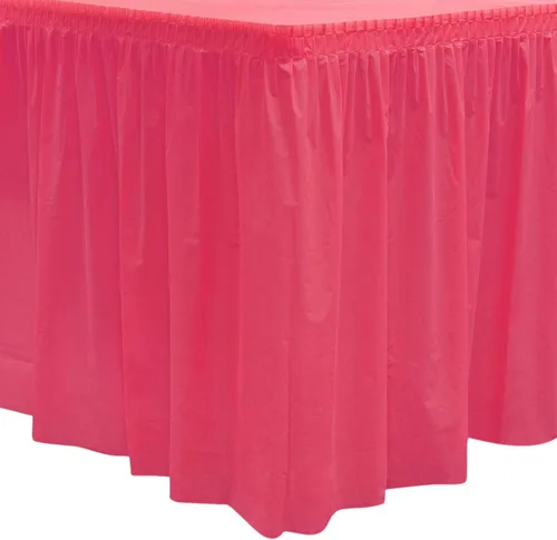 Vista 47 de Party Essentials Falda de mesa de plástico desechable resistente, 1 unidad, 29 pulgadas de ancho x 14 pies (168 pulgadas) de largo, amarillo
