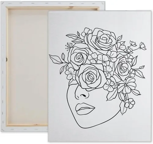 Vista 2 de Essenburg Kit de pintura para dama de flores laterales de lienzo predibujado Recuerdo de fiesta para adultos y adolescentes Actividad nocturna