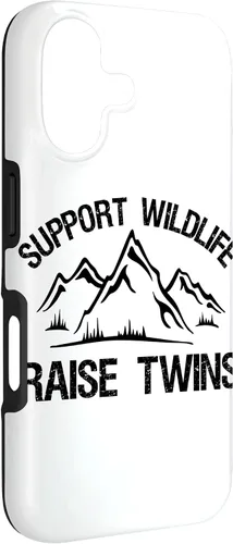Vista 3 de Support Wildlife Raise Twins Funny Twin Mom Dad Gift Case for iPhone 17