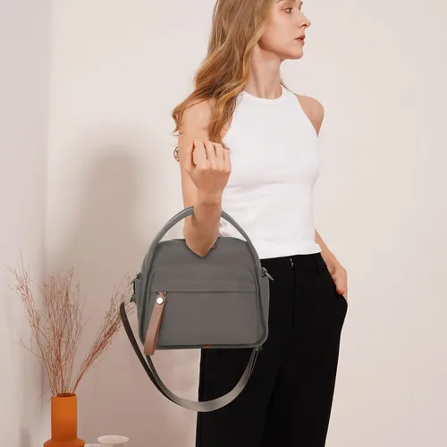 Vista 7 de Small Crossbody Bags for Women Nylon Top Handle Handbag Commute Underarm Shoulder Tote Bag Purse