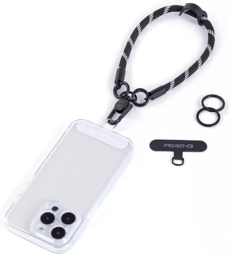 Vista 14 de 1 correa de muñeca para teléfono, 2 correas para teléfono, correa de muñeca para teléfono, llavero, llavero (negro)