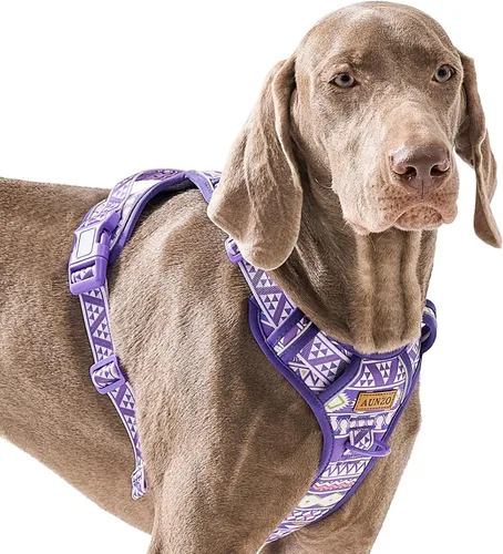 Vista 19 de Arnés para perro sin tirones, chaleco ajustable para perro para caminar fácilmente, material Oxford transpirable, arnés reflectante para mascotas
