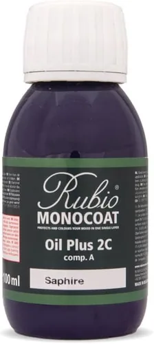 Vista 109 de Rubio Monocoat Muestra de Tinte y Acabado para Madera - Niebla 5% Aceite Plus Parte A Aceite de linaza para madera de secado rápido y ecológico