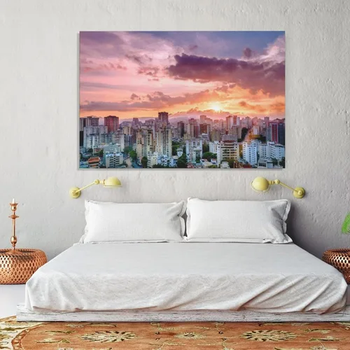 Vista 5 de Caracas Venezuela - Póster en lienzo de paisaje urbano con puesta de sol y puesta de sol, decoración de dormitorio, paisaje deportivo, oficina