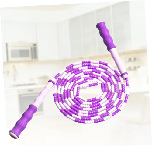 Vista 7 de PartyKindom Skipping Rope Lightweight Beaded Jump Rope for Men Women Fitness Training Anti-slip Handles Purple