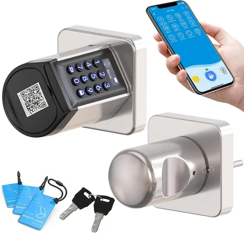 Vista 9 de WELOCK Cerradura Inteligente WiFi para Puerta, Perilla de Entrada sin Llave 5 en 1 con Seguridad de Bloqueo Automático, Control de Aplicación