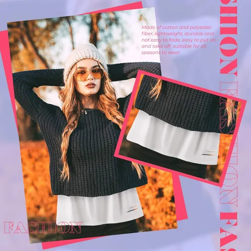 Vista 6 de 11 piezas ajustables en capas falsas superior inferior barrido mini falda camisa extensores longitud media falda dividida para mujeres niñas