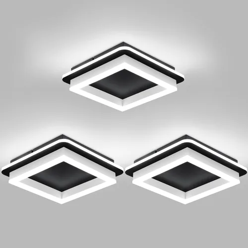 Vista 15 de CANEOE Luz de Pasillo Cuadrada de 24W, Moderna Luz de Techo LED de Montaje al Ras, Luces de Acrílico Blanco Cerca del Techo para Dormitorio Comedor