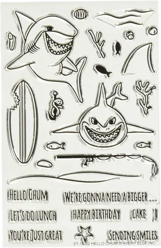 Vista 2 de Avery Elle Clear Stamp Set 4 x 6-hello cuate