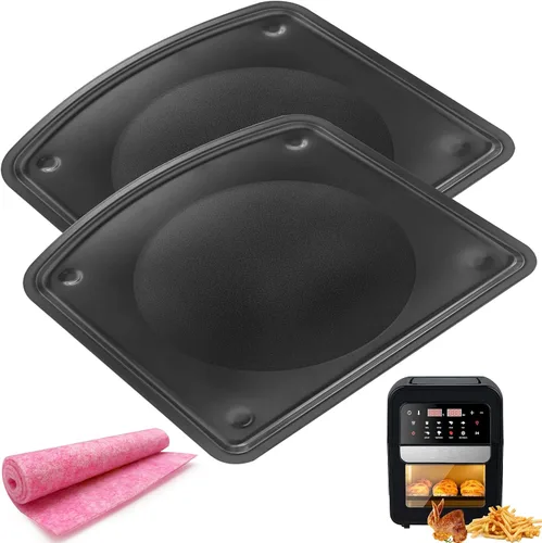 Vista 11 de Bandeja de goteo para freidora de aire instantánea Vortex Plus, 2 bandejas de goteo rectangulares antiadherentes mejoradas para freidora instantánea