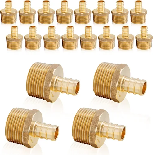 Vista 9 de 2 accesorios HeSun PEX, adaptador NPT macho de 3/4 pulgadas de crimpado x 1