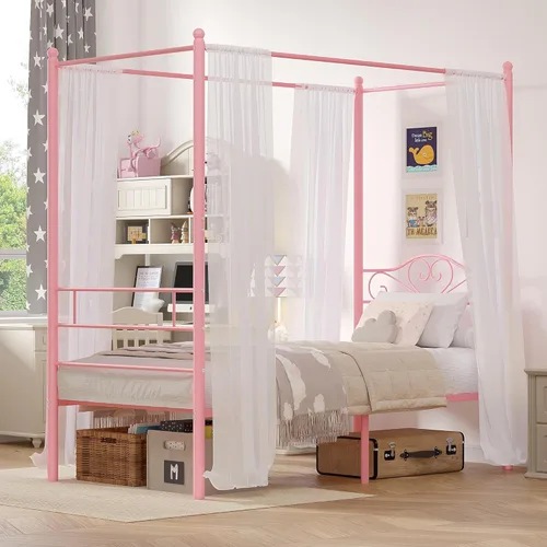 Vista 12 de VECELO Base de cama de plataforma metálica de tamaño individual de 14 pulgadas con cabecero y piecero, base de colchón resistente con soporte