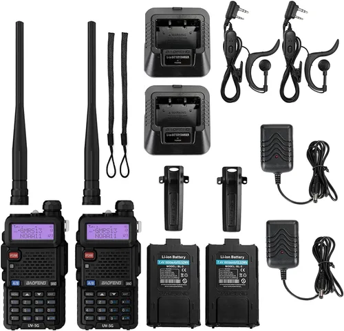 Vista 2 de BAOFENG Radio GMRS UV-5G (UV-5X), radio bidireccional recargable de largo alcance con recepción y escaneo meteorológico NOAA, radio de mano GMRS