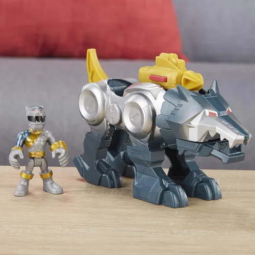 Vista 3 de PlaySkool Heroes Power Rangers Silver Ranger & Wolf Zord, paquete de 2