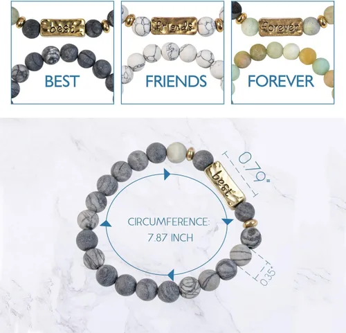 Vista 3 de AUEAR, Pulsera inspiradora de amistad para hermanas, mujeres y niñas