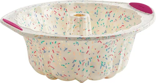 Vista 9 de Trudeau Bandeja para Pastel Confeti de Silicona de 8x8 Pulgadas – Híbrido Reforzado de Silicona Flexible y Forro Duro para Estabilidad