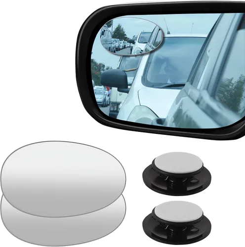 Vista 13 de 2 piezas de espejos para punto ciego, 2 pulgadas, redondos, de vidrio HD, espejos convexos de 360° de ángulo amplio para visión lateral y trasera