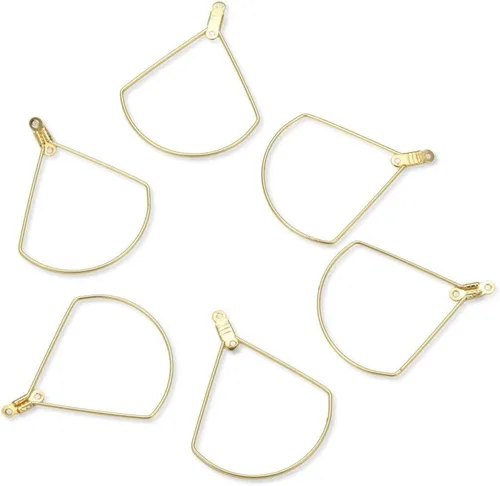 Vista 8 de 10 piezas Adabele resistentes al deslustre de 1.181 in círculo redondo con cuentas de aro chapado en oro amarillo de 18 quilates para aretes