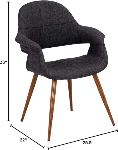 Vista 3 de Armen Living Sillón moderno de tela de carbón Phoebe