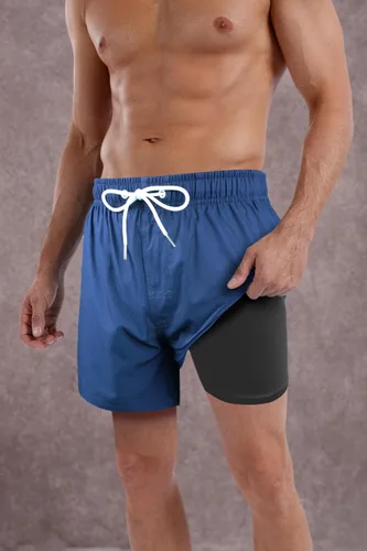 Vista 27 de Traje de baño para hombre con forro de compresión de secado rápido de 5.5 pulgadas con forro tipo bóxer amarillo (1-Yellowstar)