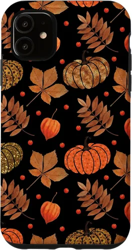 Vista 8 de Otoño hojas y calabazas patrón Halloween otoño regalos caso para iPhone 17