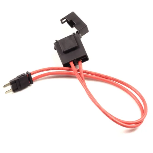 Vista 3 de Conector de portafusibles de automóvil de 32 V 16 AWG de 10 amperios, cable de cable rojo, apto para paneles de caja de fusibles de cajero