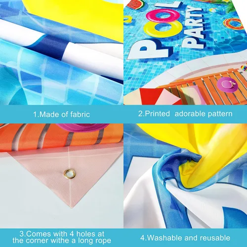 Vista 3 de KatchOn, Fondo extragrande para fiesta en la piscina, 72 x 44 pulgadas, pancarta de fiesta en la piscina para decoraciones de fiesta de piscina